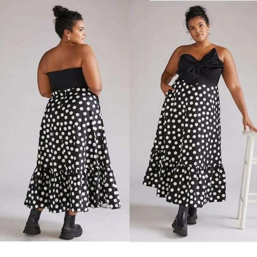 ANTHROPOLOGIE Bow-Tie Maxi Dress new - Picture 3 of 4